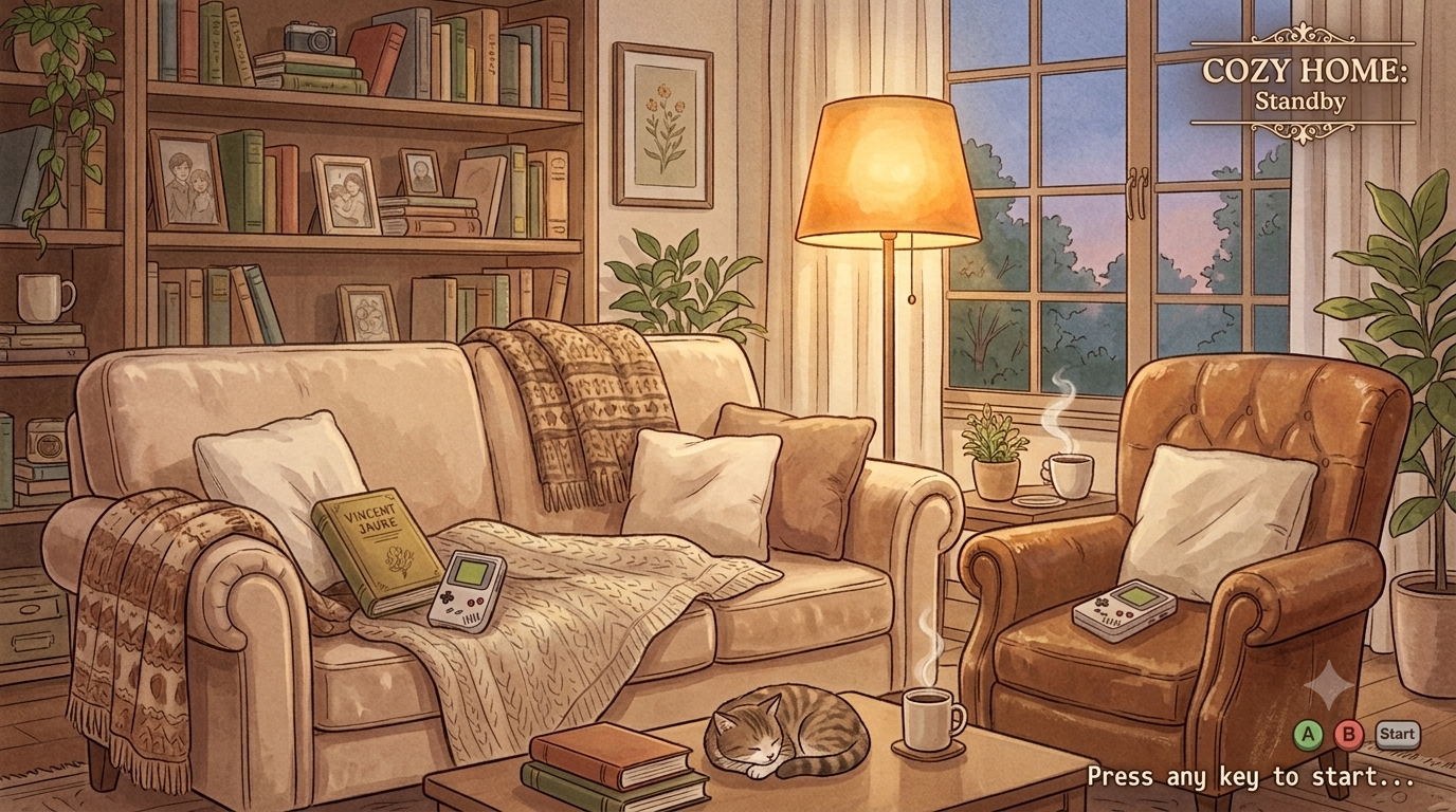 暖色调的无人小屋
